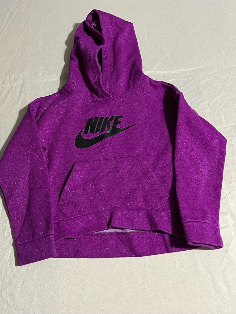 Nike Kids Hooded Sweatshirt in Vibrant Purple with Black Logo Girls Size 6X